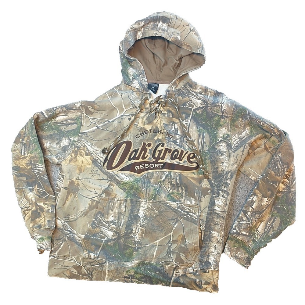 Signature Concepts Oak Grove Resort Camo Hoodie Womens Medium Lace Up Realtree